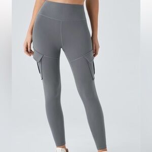 HALARA DayStretch High Waisted Cargo Pocket Skinny Yoga Gray L NWT
